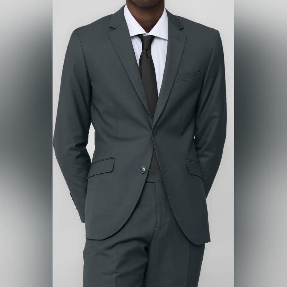 NWT Men's Olive 2 Button Suit 56R 50W Modern Fit New Olive Gray Green 2pc